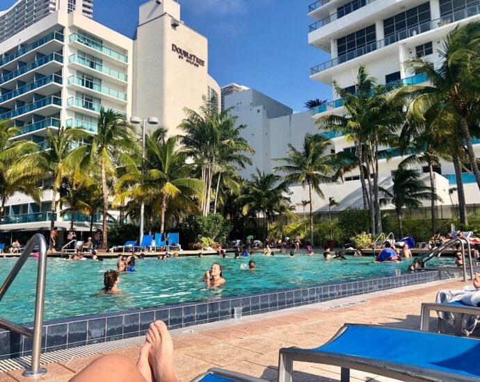 Luxury hotel pool