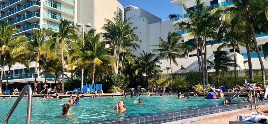 Luxury hotel pool